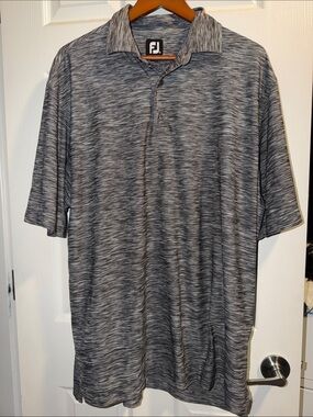 FootJoy Gray Heathered Performance Golf Polo
